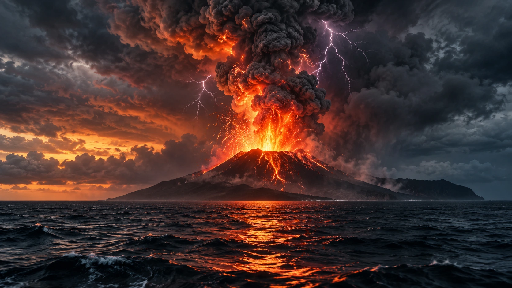 Ilustrasi erupsi Anak Gunung Krakatau